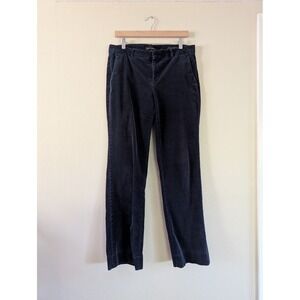 Banana Republic Women's Logan Pants Micro Corduroy Navy Blue Sz 10 Bootcut Work‎